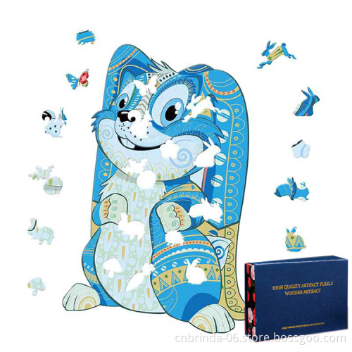 S M L 3 size Wooden Puzzle Jigsaw Unique Shape Jigsaw Pieces Best Gift for Adults and Kids